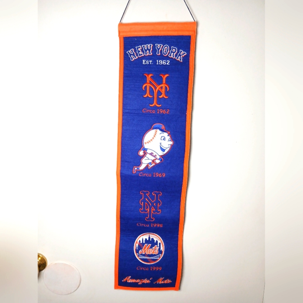 Winning Streak Sports Cooperstown Collection‎ New York Mets Wool Felt Banner MLB